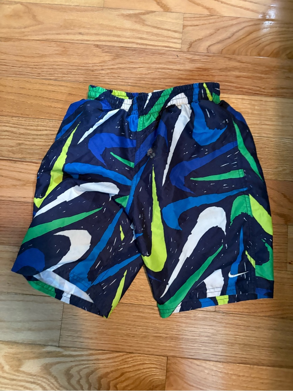 Nike Boys Navy, Blue, Green & White Swim Trunks